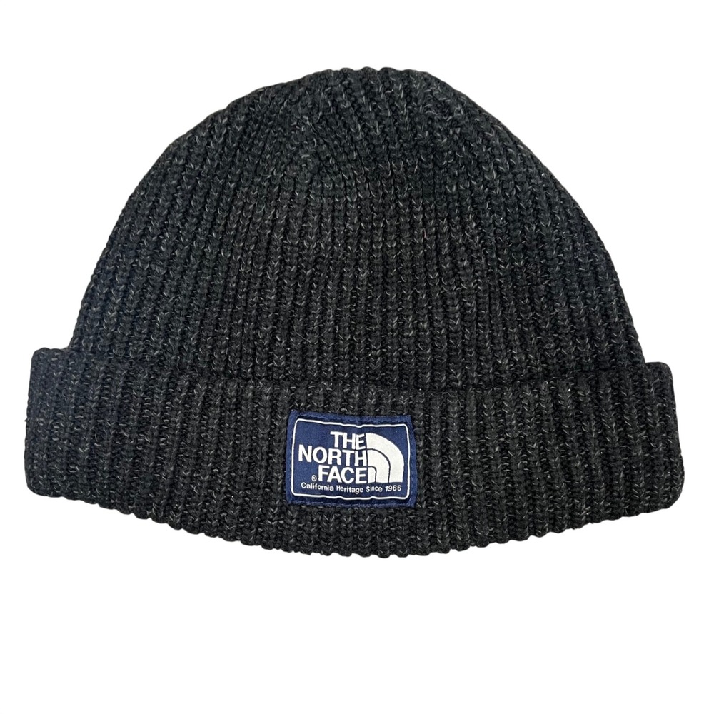 The North Face Salty Dog Beanie Charcoal Grey Marl Heritage Patch Knit Hat